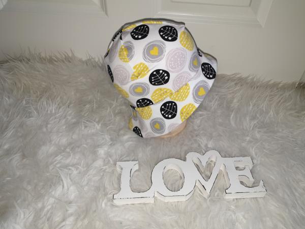 Sommermütze mit Nackenschutz, Kopfumfang 44-49cm "Dots"